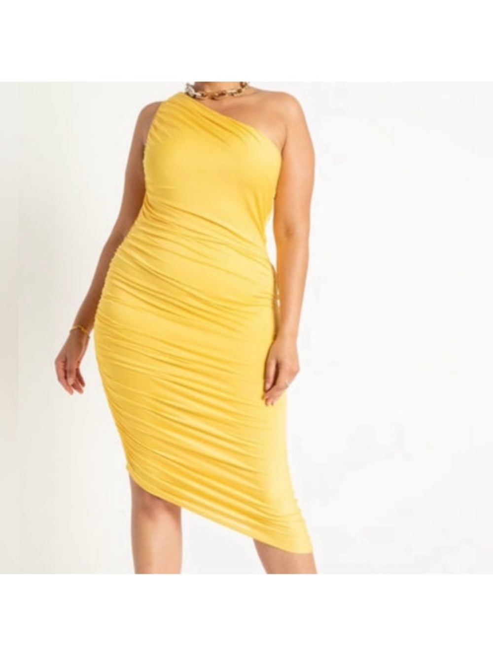 Eloquii Yellow One‎ Shoulder Dress